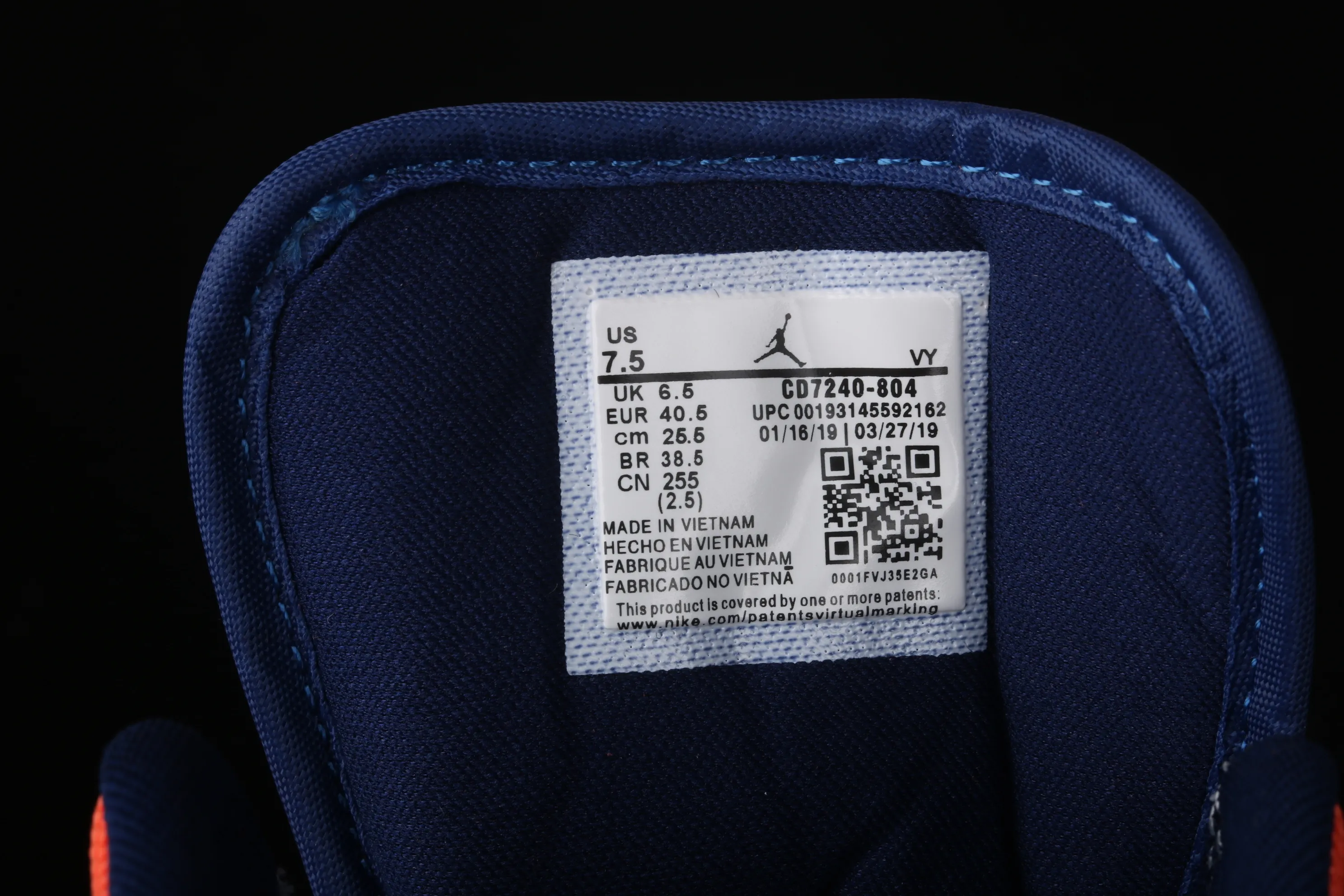 All categories Air Jordan Jordan series basketball shoes Air Jordan 1 Mid Air Jordan 1 Mid AJ1 Joe 1 Zhongbang blue and orange basketball shoes CD7240-801